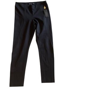 Tommy Hilfiger Black Leggings S/P Small Petite Seamed Stretchy New With Tags‎